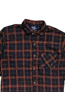 Brown &amp; Black Plaid Flannel Shirt