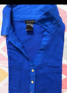 Royal Blue Button-Down Top Savna/Zara/ Newme