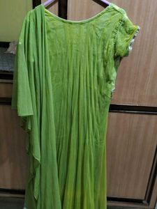 Green Embroidered Anarkali with Dupatta