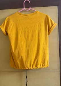 Yellow Free Size Graphic Tee