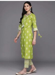 Elegant Green Printed Kurta Set