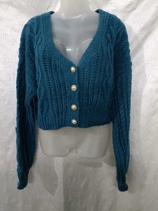 Shein Cable Knit Cropped Cardigan 💙