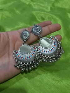 Mirror Jhumka Earrings