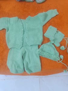 Combo of Cute Knitted Baby Outfit Set