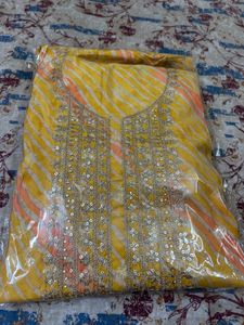 NEW Yellow Kurta Dupatta Set Material