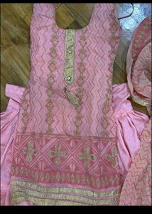 Boutique Stiched Baby Pink Suit
