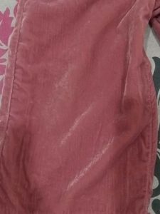 US Brand Pink Velvet Cropped Pants