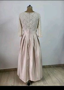 Elegant Lace &amp; Satin Maxi Dress