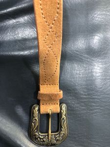 Genuine Leather Vintage Style Belt Oxidized Buckle