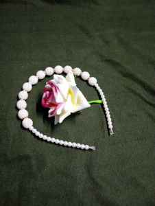 Pearl Headpand And Rose