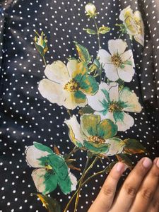 ZARA Polka Dot Floral Shirt | Worn Once | Size M (