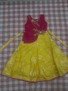 Girls' Party Dress - Pink & Yellow