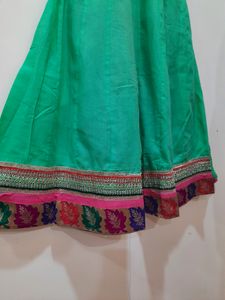 Green Embroidered Anarkali Dress