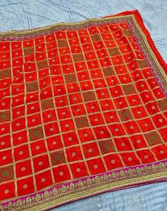 ‼️Last Call‼️Orange Silk Party Wear Saree