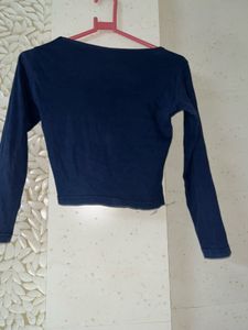 Navy Blue Long Sleeve Top