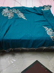 Elegant Teal Saree