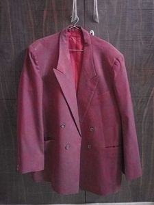 Burgundy Double-Breasted Blazer with pants