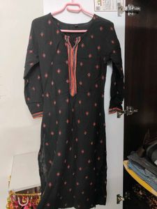 Embroidered Black Kurta