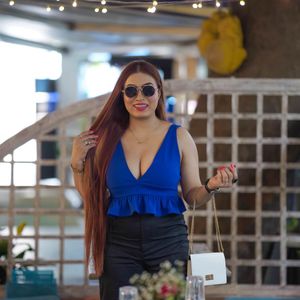V Neck Peplum Top