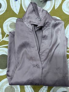 Elegant Lavender Satin Blouse