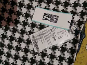 Brand New Black and White Checked Mini Skirt