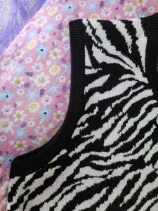 Zebra Print Sweater Vest