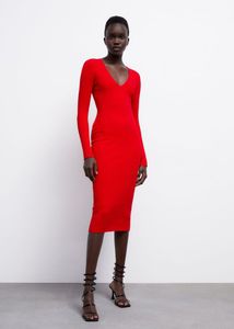 Zara RIBBED KNIT DRESS