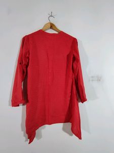 Red And Corel Printed Top (Women&#39;s)