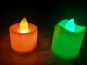 LED Tea Lights - Pink &amp; Green