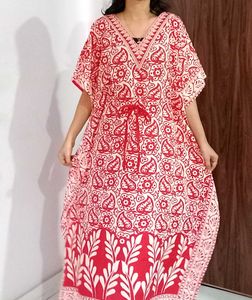 Red Printed Kaftan