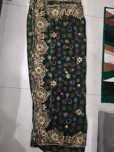 Green Embellished Saree