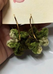 Pair Of Handmade Crochet 🧶 Earrings &amp; Clips