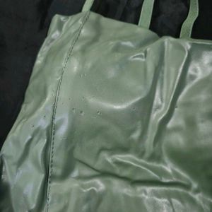 Green  Leather Corset Top