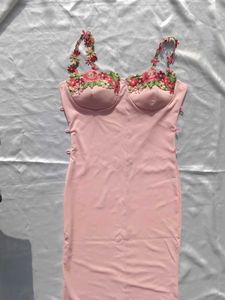 Brand New(Urbanic) Pink Floral Embroidered Dress