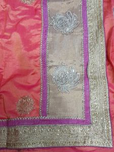 Elegant Embroidered preety wide border  Saree