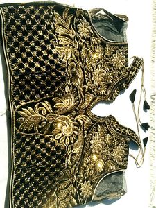 Embroidered Velvet Blouse