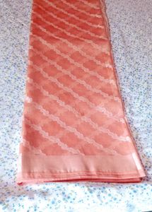 Elegant Peach Organza Silk Saree
