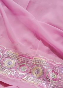 Pink Saree With Blouse