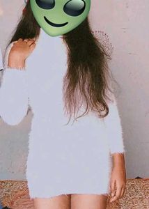 White High Neck Mini Woolen Bodycon ❄️