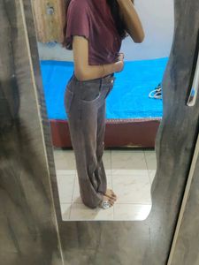 Brown Wide Leg Jeans
