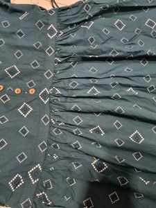 Zudio Rama Green One Peice Dress Pure Cotton
