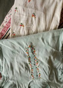 Light Blue Embroidered Kurti