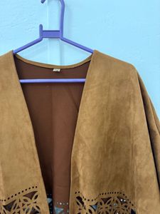Fringed Suede Cape