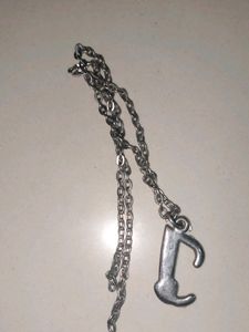 J Shape Locket N Chain