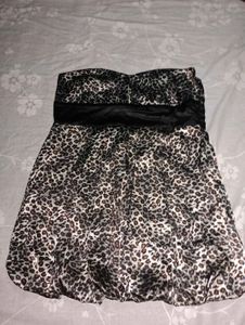 :Leopard Print Strapless Tube Top
