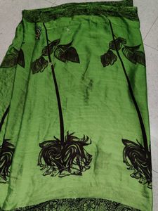 Green Printed Saree