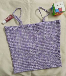 Cute Purple Ribbed Top