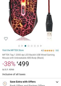 MFTEK LED Backlit USB Gaming Mouse