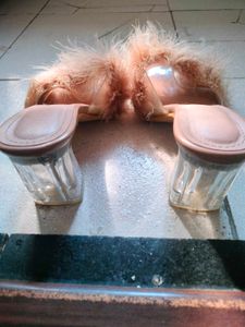 Nude Transparent Block Heel For Women