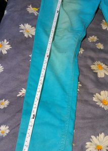 Teal Wash High-Waisted Jeans